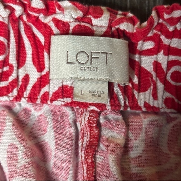 LOFT Red and White High Waist Shorts - Picture 6 of 11